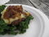 Blue Cheese bacon burgers in Kale Cups with Bacon Relish